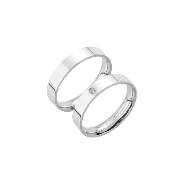 Par de Alianças de Namoro em Prata 925 — Lume 4 mm